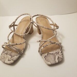 A New Day Snakeskin Print Block Heels  size 7